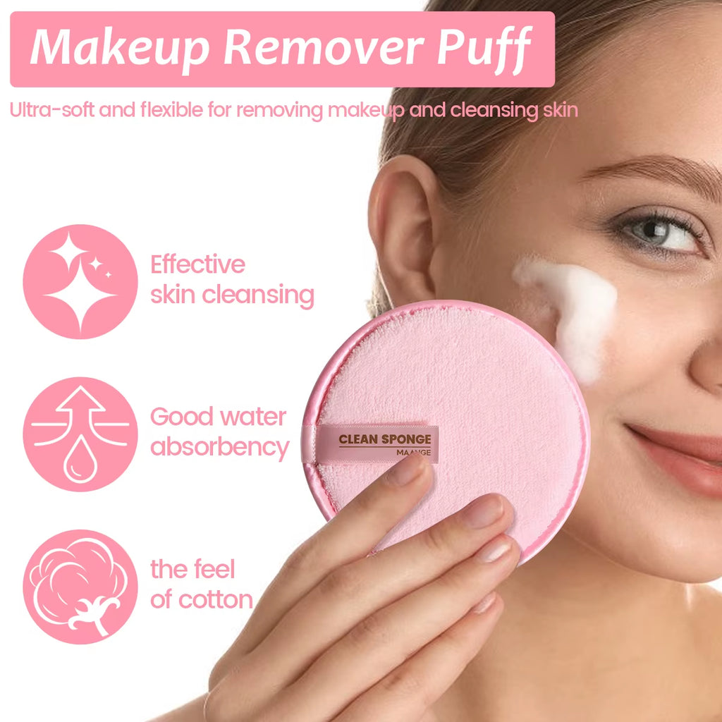 34PCS Makeup Tools Kit 30PCS Foundation Eyeshadow Blush Makeup Brush Cosmetic Makeup Remover Puff Sponge Set with Bag